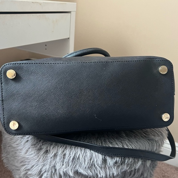 Michael Kors Cindy Satchel - Black and Gold - Picture 2 of 13